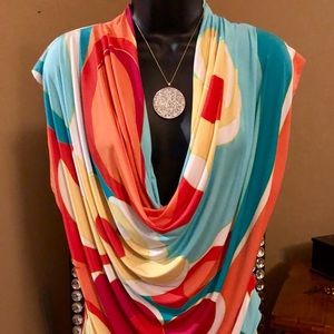 Silk Plunging Neckline Top